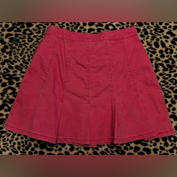High Waist Pink Pleated Midi Skirt with Zipper Y2K softcore Kawaii Size 7 - Picture 2 of 3